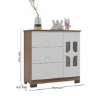 Cômoda Infantil 03 Gavetas E 01 Porta 100% Mdf New Cristal Ca