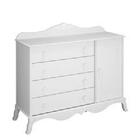 Cômoda Infantil 04 Gavetas E 01 Porta 100% Mdf Realeza Branco