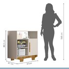 Cômoda Infantil 100% Mdf 1 Porta 3 Prateleiras Flocos Off Whi