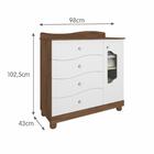Cômoda Infantil 100% Mdf 1 Porta 4 Gavetas Riso Permobili Sav