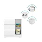 Cômoda Infantil 100% Mdf 3 Gavetas E 1 Porta Ane Branco Branco