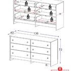 Cômoda Infantil 136cm Com 6 Gavetas Flex Multimóveis Mp4262