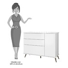 Cômoda Infantil 1 Porta 3 Gavetas 100% Mdf Pés Retrô Mel P04