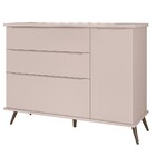 Cômoda Infantil 1 Porta 3 Gavetas 100% Mdf Pés Retrô Mel P04