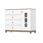 Cômoda Infantil 1 Porta 3 Gavetas Sophia Espresso Móveis Bran