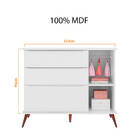 Cômoda Infantil 1 Porta 3 Gavetas Valência-cinza Acetinado -