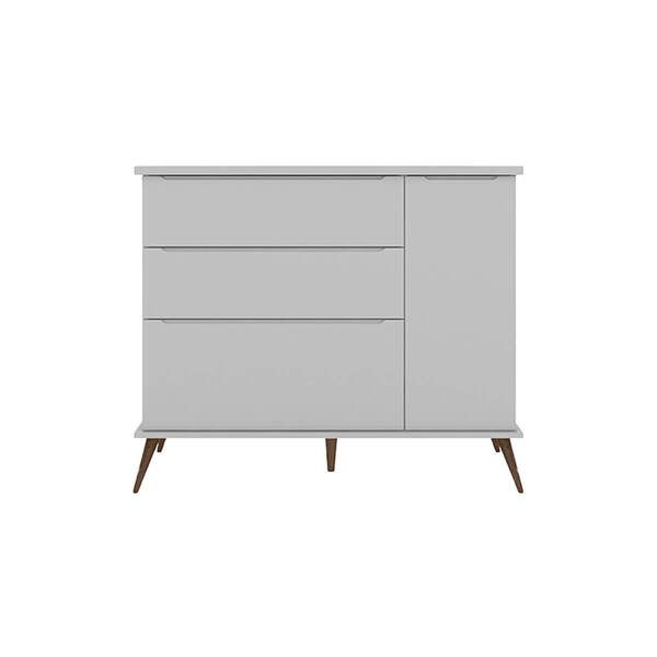 Cômoda Infantil 1 Porta 3 Gavetas Valência-cinza Acetinado -