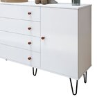 Cômoda Infantil 1 Porta 4 Gavetas Aurora Branco