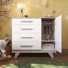 Cômoda Infantil 1 Porta 4 Gavetas Em Mdf Kakau Retrô  Branco