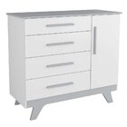 Cômoda Infantil 1 Porta 4 Gavetas Em Mdf Kakau Retrô  Branco