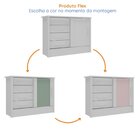 Cômoda Infantil 1 Porta 4 Gavetas Maya Espresso Móveis Branco