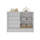 Cômoda Infantil 1 Porta 4 Gavetas Maya Espresso Móveis Branco
