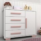 Cômoda Infantil 1 Porta 4 Gavetas Puxador Perfil Sweet Multim