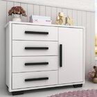 Cômoda Infantil 1 Porta 4 Gavetas Puxador Perfil Sweet Multim