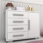 Cômoda Infantil 1 Porta 4 Gavetas Puxador Perfil Sweet Multim