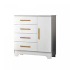 Cômoda Infantil 1 Porta 4 Gavetas Star Tigus Baby Branco