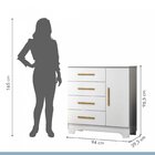 Cômoda Infantil 1 Porta 4 Gavetas Star Tigus Baby Branco