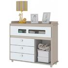 Cômoda Infantil 1 Porta 4 Gavetas Stylo H02 Cristal/branco -