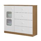 Cômoda Infantil 1 Porta 4 Gavetas X6a Xodó M08 Branco/almendra