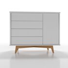 Cômoda Infantil 1 Porta 4 Gavetas Zen Branco