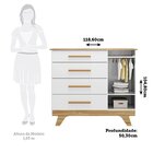 Cômoda Infantil 1 Porta Com Janela 4 Gavetas 119cm 100% Mdf K