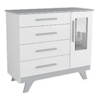 Cômoda Infantil 1 Porta Com Janela 4 Gavetas Em Mdf Kakau Ret