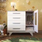 Cômoda Infantil 1 Porta Com Janela 4 Gavetas Em Mdf Kakau Ret