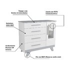 Cômoda Infantil 1 Porta Com Janela 4 Gavetas Em Mdf Kakau Ret