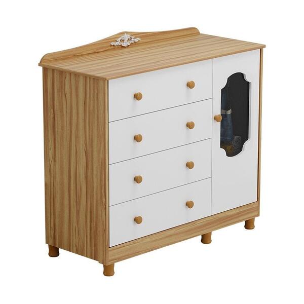 Cômoda Infantil 1 Porta Com Janela E 4 Gavetas 100% Mdf Noah