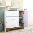 Cômoda Infantil 1 Porta E 3 Gavetas 100% Mdf Cocada Branco Br