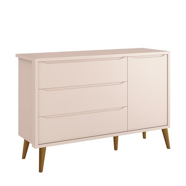 Cômoda Infantil 1 Porta E 3 Gavetas Theo Retrô Com Pés Amadei