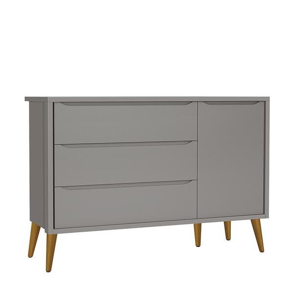 Cômoda Infantil 1 Porta E 3 Gavetas Theo Retrô Com Pés Amadei