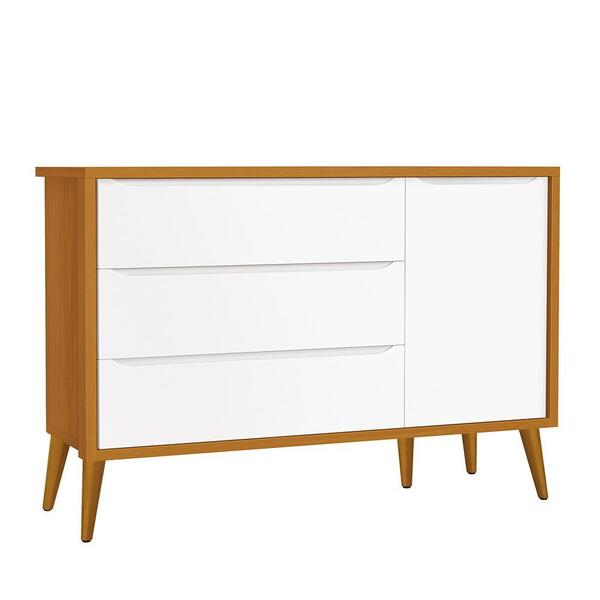 Cômoda Infantil 1 Porta E 3 Gavetas Theo Retrô Com Pés Amadei