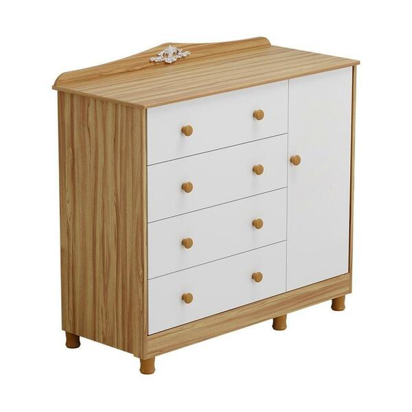 Cômoda Infantil 1 Porta E 4 Gavetas 100% Mdf Elô New Móveis P