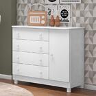 Cômoda Infantil 1 Porta E 4 Gavetas Doce Sonho Com Pés - Qmovi