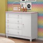 Cômoda Infantil 1 Porta E 4 Gavetas Doce Sonho Com Pés - Qmovi