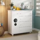 Cômoda Infantil 1 Porta E 4 Gavetas Picolé Multimóveis Bb2895