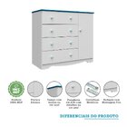 Cômoda Infantil 1 Porta E 4 Gavetas Tatá Yescasa Branco Brilh