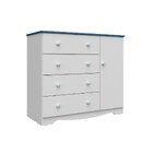 Cômoda Infantil 1 Porta E 4 Gavetas Tatá Yescasa Branco Brilh