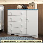 Cômoda Infantil 1 Porta E 4 Gavetas Tatá Yescasa Branco Brilh