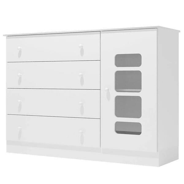 Cômoda Infantil 1 Porta Lis Branco Brilho Canaã