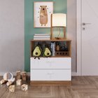 Cômoda Infantil 2 Gavetas 1 Nicho Aconchego  Nogal/branco