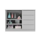 Cômoda Infantil 2 Portas 4 Gavetas Cinza Pérola Phoenix Baby