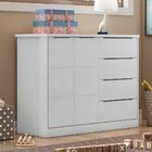 Cômoda Infantil 2 Portas 4 Gavetas Eloá Branco Cinza Phoenix