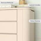 Cômoda Infantil 2 Portas 4 Gavetas Neo  Areia