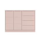 Cômoda Infantil 2 Portas 4 Gavetas Rosê Pérola Phoenix Baby