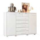 Cômoda Infantil 2 Portas 7 Gavetas Trapézio Branco