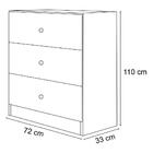 Cômoda Infantil 3 Gavetas 1133 Louise Branco - Ajl Móveis