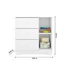 Cômoda Infantil 3 Gavetas 1 Porta Ane  Branco