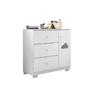 Cômoda Infantil 3 Gavetas 1 Porta Ane  Branco